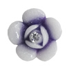 Resin Cabochons, No Hole Headwear & Costume Accessory, Flower with Acrylic Zircon 18mm, Sold by Bag