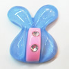 Resin Cabochons, No Hole Headwear & Costume Accessory, Animal Head with Acrylic Zircon 29x30mm, Sold by Bag