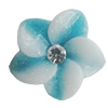 Resin Cabochons, No Hole Headwear & Costume Accessory, Flower with Acrylic Zircon 20mm, Sold by Bag