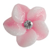 Resin Cabochons, No Hole Headwear & Costume Accessory, Flower with Acrylic Zircon 20mm, Sold by Bag