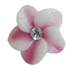 Resin Cabochons, No Hole Headwear & Costume Accessory, Flower with Acrylic Zircon 20mm, Sold by Bag