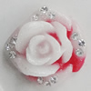 Resin Cabochons, No Hole Headwear & Costume Accessory, Flower with Acrylic Zircon 18mm, Sold by Bag