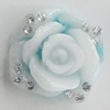 Resin Cabochons, No Hole Headwear & Costume Accessory, Flower with Acrylic Zircon 18mm, Sold by Bag