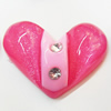 Resin Cabochons, No Hole Headwear & Costume Accessory, Heart with Acrylic Zircon 23x35mm, Sold by Bag