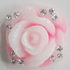 Resin Cabochons, No Hole Headwear & Costume Accessory, Flower with Acrylic Zircon 18mm, Sold by Bag