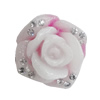 Resin Cabochons, No Hole Headwear & Costume Accessory, Flower with Acrylic Zircon 18mm, Sold by Bag