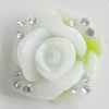 Resin Cabochons, No Hole Headwear & Costume Accessory, Flower with Acrylic Zircon 18mm, Sold by Bag