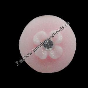 Resin Cabochons, No Hole Headwear & Costume Accessory, Flat Round with Acrylic Zircon 12mm, Sold by Bag