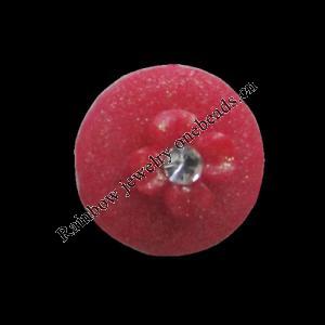 Resin Cabochons, No Hole Headwear & Costume Accessory, Flat Round with Acrylic Zircon 12mm, Sold by Bag