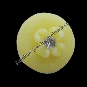 Resin Cabochons, No Hole Headwear & Costume Accessory, Flat Round with Acrylic Zircon 12mm, Sold by Bag