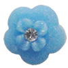 Resin Cabochons, No Hole Headwear & Costume Accessory, Flower with Acrylic Zircon 12mm, Sold by Bag