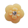 Resin Cabochons, No Hole Headwear & Costume Accessory, Flower with Acrylic Zircon 12mm, Sold by Bag