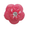 Resin Cabochons, No Hole Headwear & Costume Accessory, Flower with Acrylic Zircon 12mm, Sold by Bag