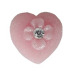 Resin Cabochons, No Hole Headwear & Costume Accessory, Heart with Acrylic Zircon 12mm, Sold by Bag