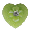 Resin Cabochons, No Hole Headwear & Costume Accessory, Heart with Acrylic Zircon 12mm, Sold by Bag