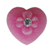 Resin Cabochons, No Hole Headwear & Costume Accessory, Heart with Acrylic Zircon 12mm, Sold by Bag