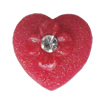 Resin Cabochons, No Hole Headwear & Costume Accessory, Heart with Acrylic Zircon 12mm, Sold by Bag