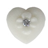 Resin Cabochons, No Hole Headwear & Costume Accessory, Heart with Acrylic Zircon 12mm, Sold by Bag