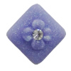 Resin Cabochons, No Hole Headwear & Costume Accessory, Diamond with Acrylic Zircon 14mm, Sold by Bag