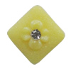 Resin Cabochons, No Hole Headwear & Costume Accessory, Diamond with Acrylic Zircon 14mm, Sold by Bag