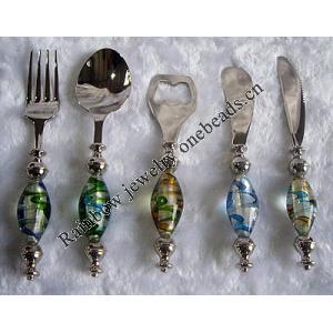 Lampwork Glass Tableware, About 145mm-165mm, Sold by Set 