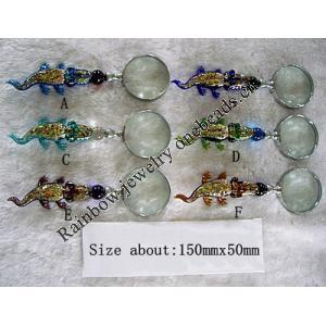 Lampwork Glass Magnifier, Animal About 150x50mm, Sold by PC