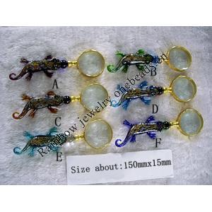 Lampwork Glass Magnifier, Animal About 150x50mm, Sold by PC