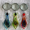 Lampwork Glass Magnifier, Leaf About About 150x15mm, Sold by PC