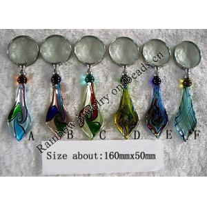 Lampwork Glass Magnifier, Leaf About About 160x50mm, Sold by PC