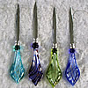Lampwork Glass Envelopes knife, Leaf About 160x50mm, Sold by PC
