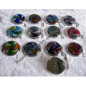 Lampwork Glass Medicine Box, Flat Round About 50mm, Sold by PC 