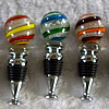 Lampwork Glass Bottle Stopper, Round About 80x20mm, Sold by PC
