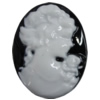 Cameos Resin Beads, No-Hole Jewelry findings, 25x19mm, Sold by Bag 