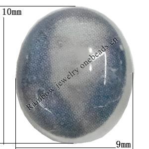 Resin Beads, No-Hole Jewelry findings, The other side is flat 10x9mm, Sold by Bag