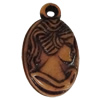 Imitation Wood Acrylic Pendants, 24x15mm Hole:3mm, Sold by Bag