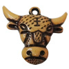 Imitation Wood Acrylic Pendants, Animal Head 22x22mm Hole:2.5mm, Sold by Bag