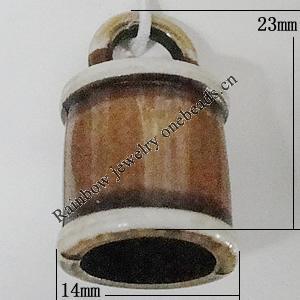 Imitation Wood Acrylic Pendants, Bucket 23x14mm, Sold by Bag