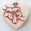 Imitation Wood Acrylic Pendants, Heart 32x24mm, Sold by Bag