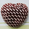 Imitation Wood Acrylic Beads, Heart 25x22mm Hole:3mm, Sold by Bag