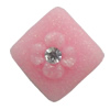Resin Cabochons, No Hole Headwear & Costume Accessory, Diamond with Acrylic Zircon 14mm, Sold by Bag