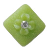 Resin Cabochons, No Hole Headwear & Costume Accessory, Diamond with Acrylic Zircon 14mm, Sold by Bag