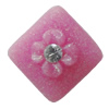 Resin Cabochons, No Hole Headwear & Costume Accessory, Diamond with Acrylic Zircon 14mm, Sold by Bag