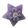 Resin Cabochons, No Hole Headwear & Costume Accessory, Star with Acrylic Zircon 12mm, Sold by Bag