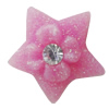 Resin Cabochons, No Hole Headwear & Costume Accessory, Star with Acrylic Zircon 12mm, Sold by Bag