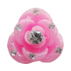 Resin Cabochons, No Hole Headwear & Costume Accessory, Flower with Acrylic Zircon 14mm, Sold by Bag