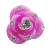 Resin Cabochons, No Hole Headwear & Costume Accessory, Flower with Acrylic Zircon 14mm, Sold by Bag