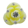 Resin Cabochons, No Hole Headwear & Costume Accessory, Flower with Acrylic Zircon 14mm, Sold by Bag