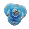 Resin Cabochons, No Hole Headwear & Costume Accessory, Flower with Acrylic Zircon 14mm, Sold by Bag