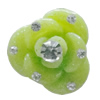 Resin Cabochons, No Hole Headwear & Costume Accessory, Flower with Acrylic Zircon 14mm, Sold by Bag