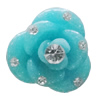 Resin Cabochons, No Hole Headwear & Costume Accessory, Flower with Acrylic Zircon 14mm, Sold by Bag